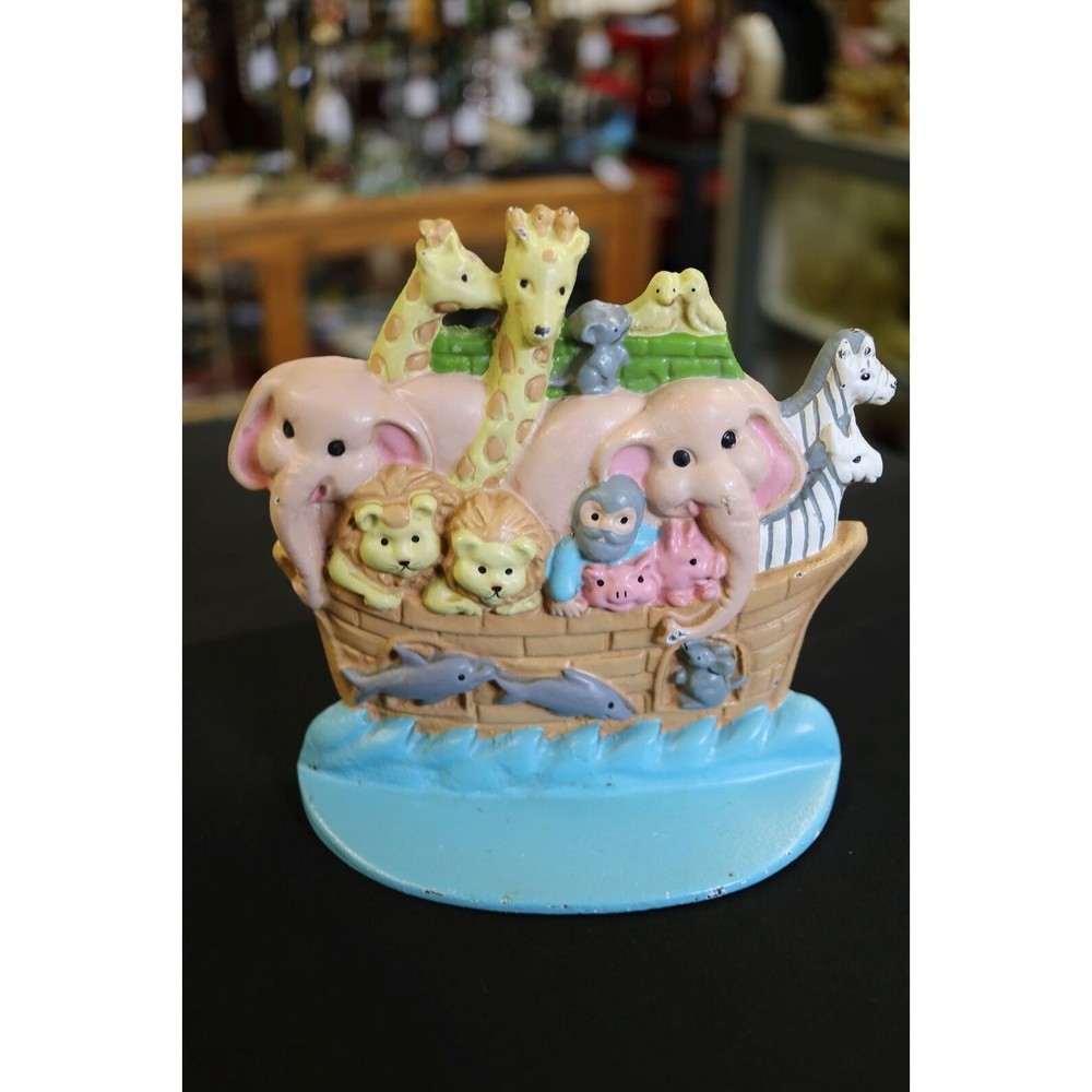 Cast Iron Noah's Ark Door Stop Baby Nursery